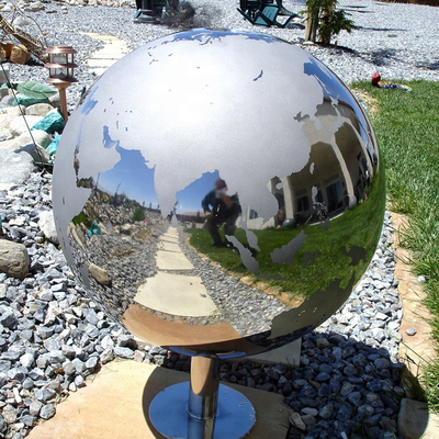 Gnee Garden صیقل خورده فلزی Sculpture Sculpture World Globe Handmade