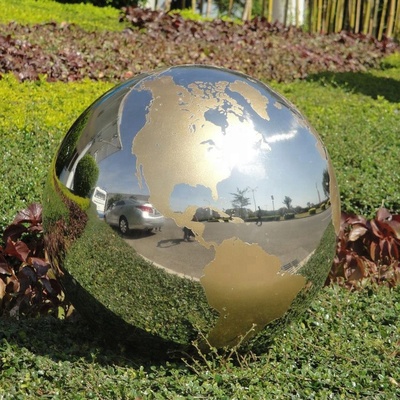 Gnee Garden صیقل خورده فلزی Sculpture Sculpture World Globe Handmade